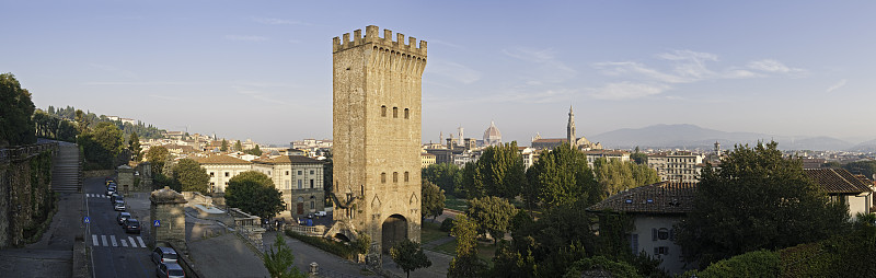 佛罗伦萨城市景观全景 Porta San Niccol &#242;意大利托斯卡纳